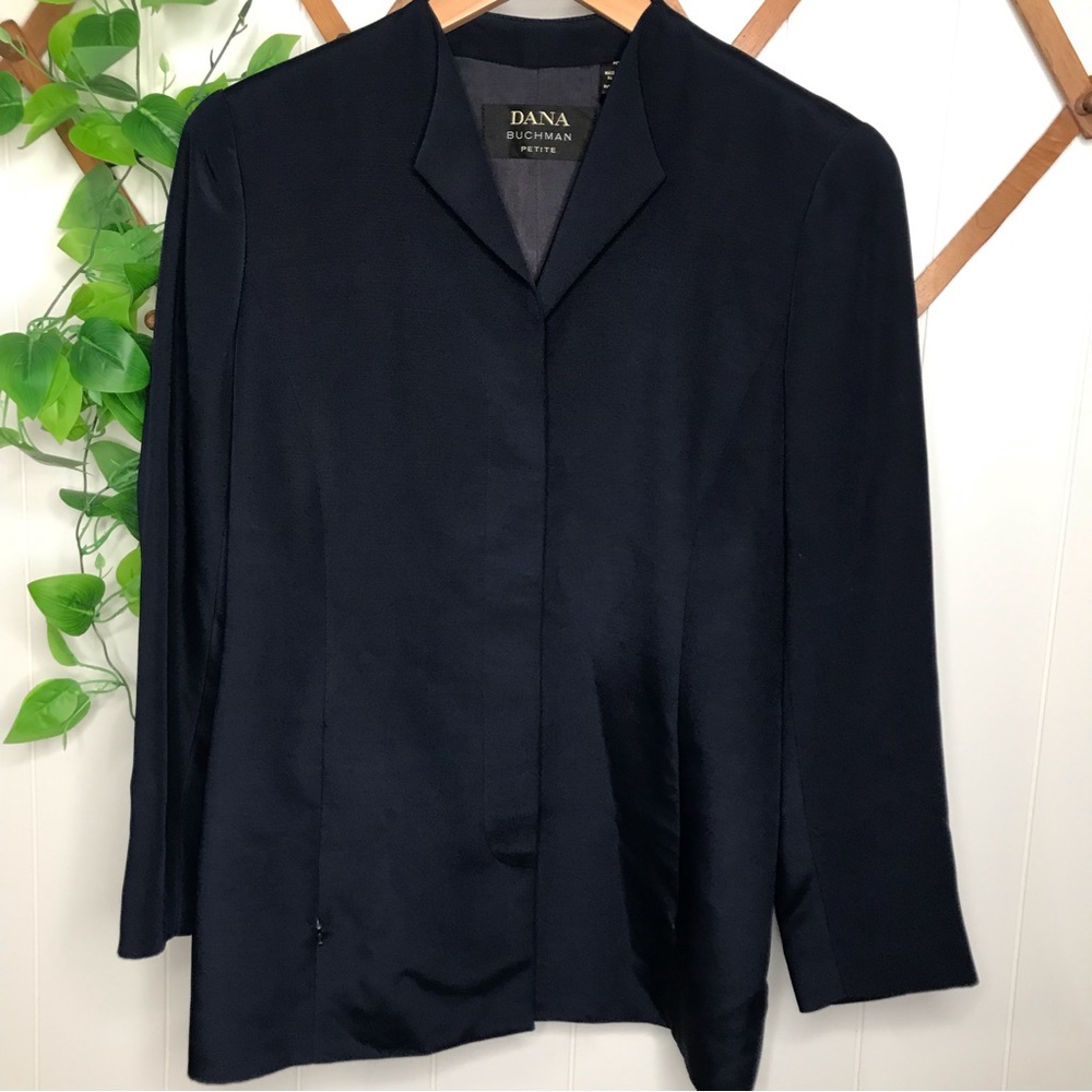 Dana Buchman Silk/Wool Blend Blazer Top 4 petite